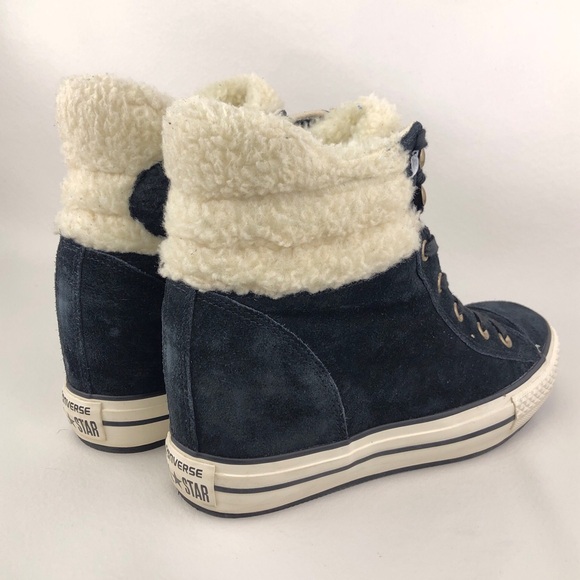 Converse CT Platform Plus Wool Collar Hidden Wedge Sneakers 11 - Picture 5 of 13